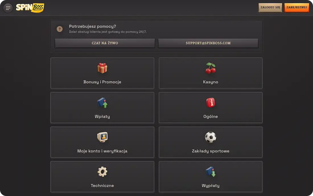 często zadawane pytania dotyczące kasyna spinboss